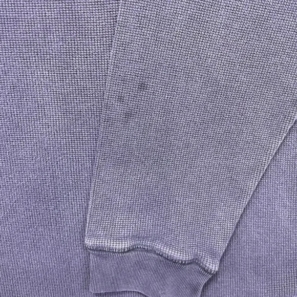 Lands End Thermal Shirt Mens XL Navy Purple Waffle Knit Long Sleeve Heavyweight - Picture 9 of 16